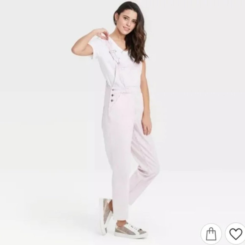 UNIVERSAL THREAD HIGH-RISE TAPERED WHITE OVERALLS SIZE 10